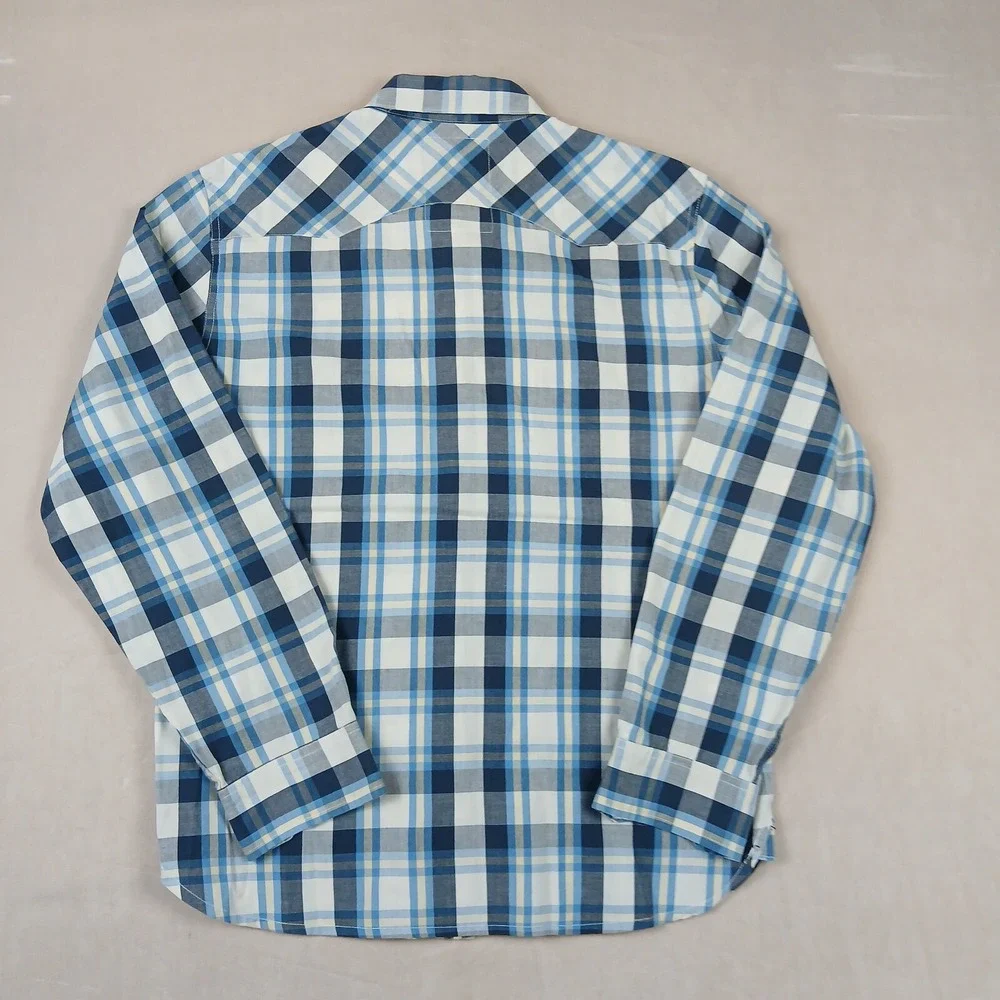 Levis Medium Mens Shirt Western Cowboy Pearl‎ Button 21x27 Vintage Has Defects
